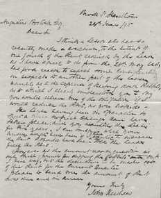 Letter, John Kershaw to Augustus Bostock, Circa 1895