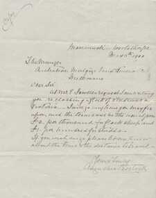 Letter : Hand written copy, Augustus Bostock  to  Australian Mortgage land  and Finance, 1900