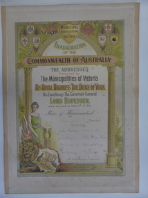 Certificate, 1901 Commonwealth of Australia Municipal Association, 1901