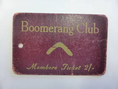 Document, Boomerang Club Membership ticket