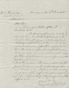 Letter, Augustus Bostock to E Plumridge, 1905