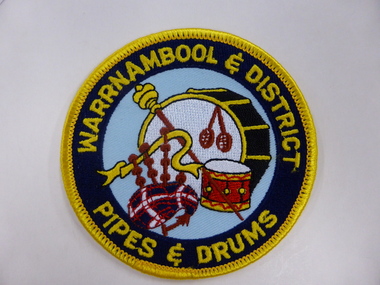 Badge, Warrnambool & District Pipes & Drums, Late 20th century