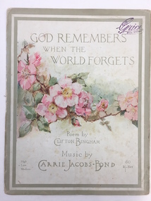 God Remembers when the world forgets sheet music