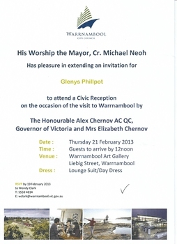 Invitation to Reception for Governor visit 2013