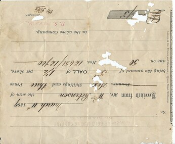 Document, Receipt March 11 1899, 1898