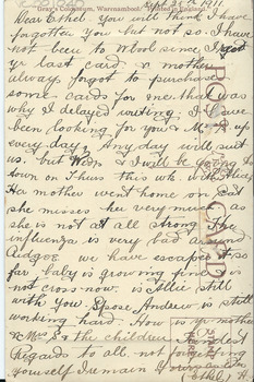 A postcard featuring an image of St Joseph's Church Warrnambool. It was written in 1911.