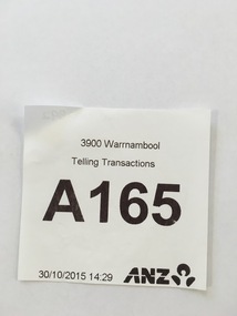 ANZ queuing system ticket