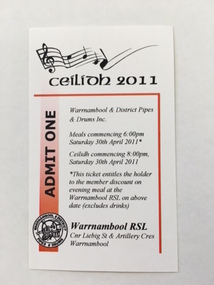 Wadpadi Ceilidh Ticket 2011