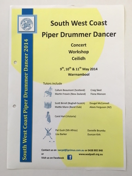 South West Coast Piper Drummer Dancer programs 2014