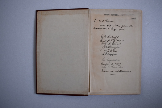 Book presented to W.L. Grauer