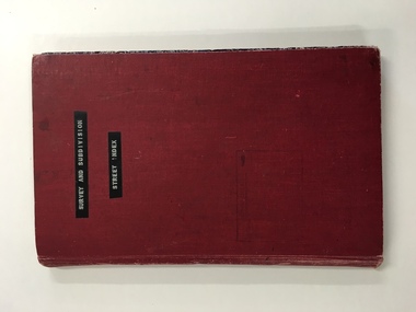 Register, Survey & subdivision street index, 1930s