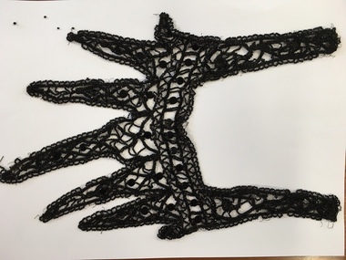 Artefact, Textile: Beaded mourning collar, Circa late 19th century