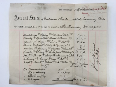Docket, Hyland/ Tramways Sheds, Circa 1887