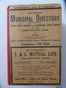 Book, Victorian Municipal Directory 1945, 1945