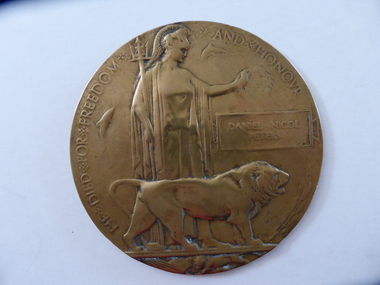 Medallion, Dead Man's Penny Daniel Nicol Peters, C 1919