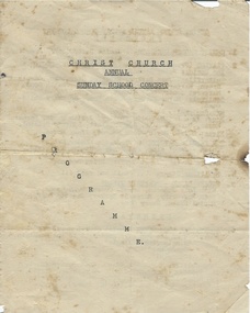 Document, Christ Church Sunday School Concert, Mid 20th century