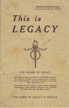This is a booklet on the organisation of Legacy.