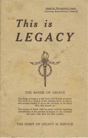 This is a booklet on the organisation of Legacy.