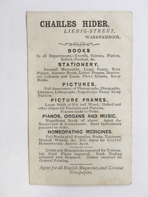 Card, Business, Possibly 1880s