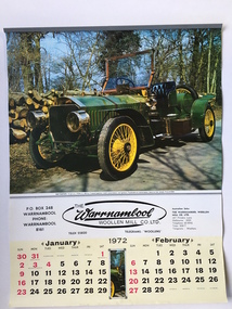 Calendar, Warrnambool Woollen Mill 1972, 1971