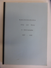 Booklet, City & Shire Bibliography 1847-1988, 1989
