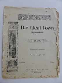 Document - Sheet Music (2 copies), W H Glen & Co Pty Ltd, Music Sheet Ideal Town Song, 1928