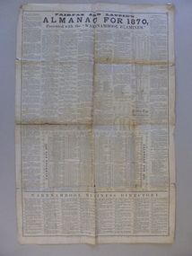 Document, News Sheet Almanac for 1870, 1870