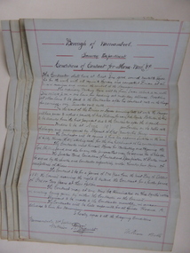 Document, Conditions of contract for Horse work Tramway Department, C1881
