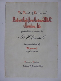 Document, Certificate Mr H Goodall, 1944