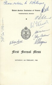 Document, First Formal Mess, 1960