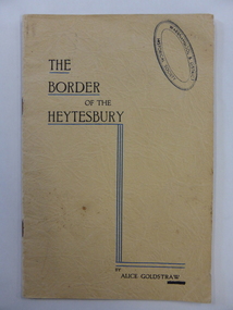 Book, The border of the Heytesbury, 1937