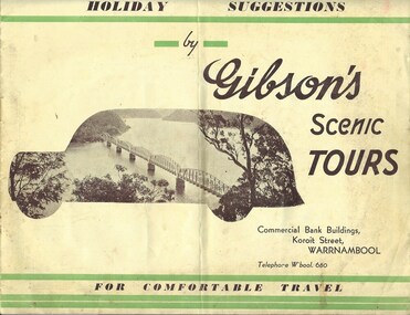 Booklet, Advertising Holiday Suggestions by Gibson's Scenic Tours, 1930s/40s