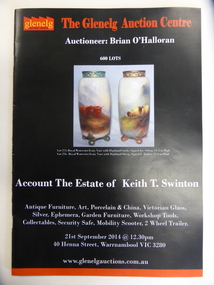Document, Glenelg Auction catalogue K T Swinton, 2014