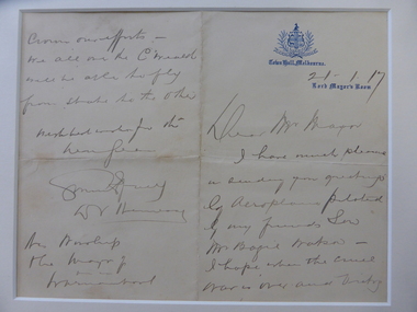 Document, Ist Airmail letter 1917, 1917