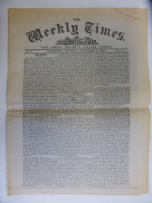 Document, The Weekly Times, Originally produced - 1869