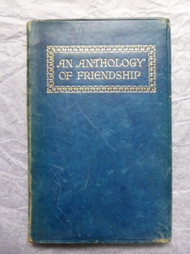 This is a dark blue covered book with gold text.