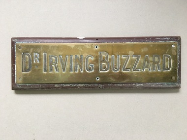 Brass Plate, Dr Irving Buzzard