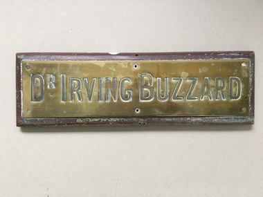 Brass Plate, Dr Irving Buzzard