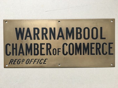 Brass Plate, Warrnambool Chamber of Commerce