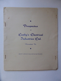 Document, Prospectus Leahy's Electrical, 1951