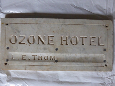 Plaque, Ozone Hotel, 1890