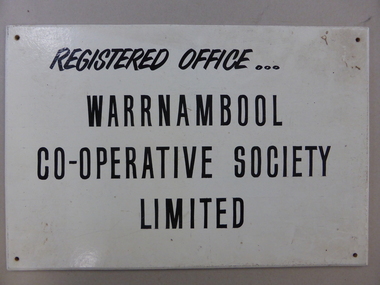 Plaque, Warrnambool Co-operative Society Limited, 6 August 1976