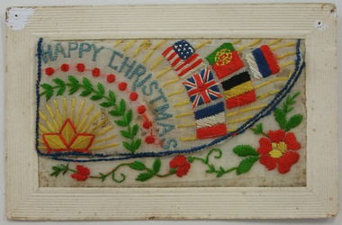 Document, Postcard embroidered, 1918