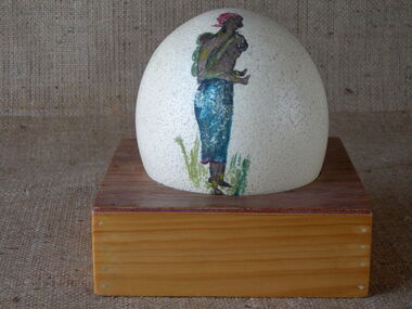Egg, Painted Ostrich Egg, Early 20th century