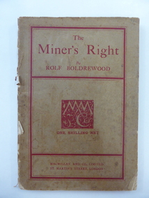 Book, The Miner’s Right, 1922