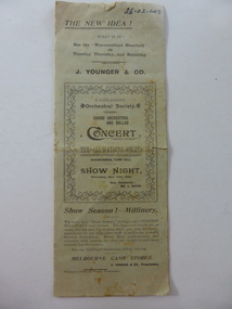 Book, Original document Concert W Town Hall show Night, 1902