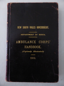 Book, Ambulance corps hand book, 1910