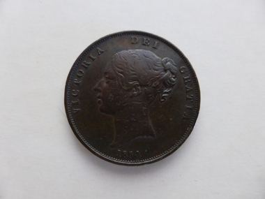 Coin, English Penny Victoria Det Gratia  1854, 1854