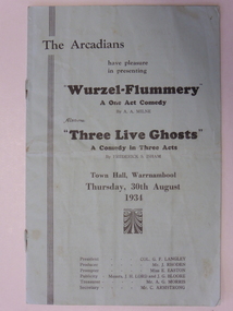 Program, The Arcadions' Wurzel - Flummens, 1934