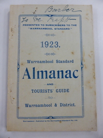 Book, Warrnambool Standard Almanac 1923, 1923